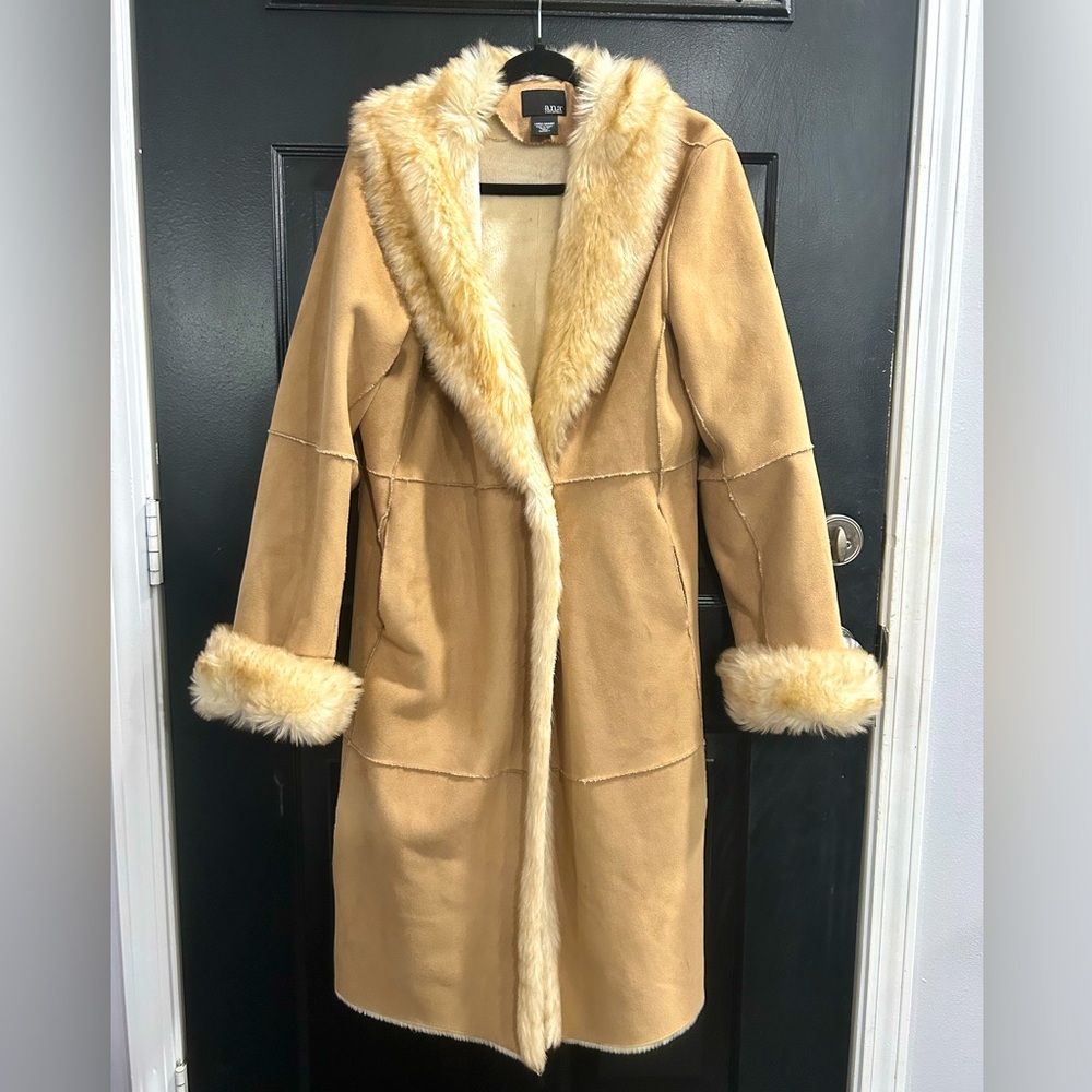 Y2K fully lined trench shearling coat size L
